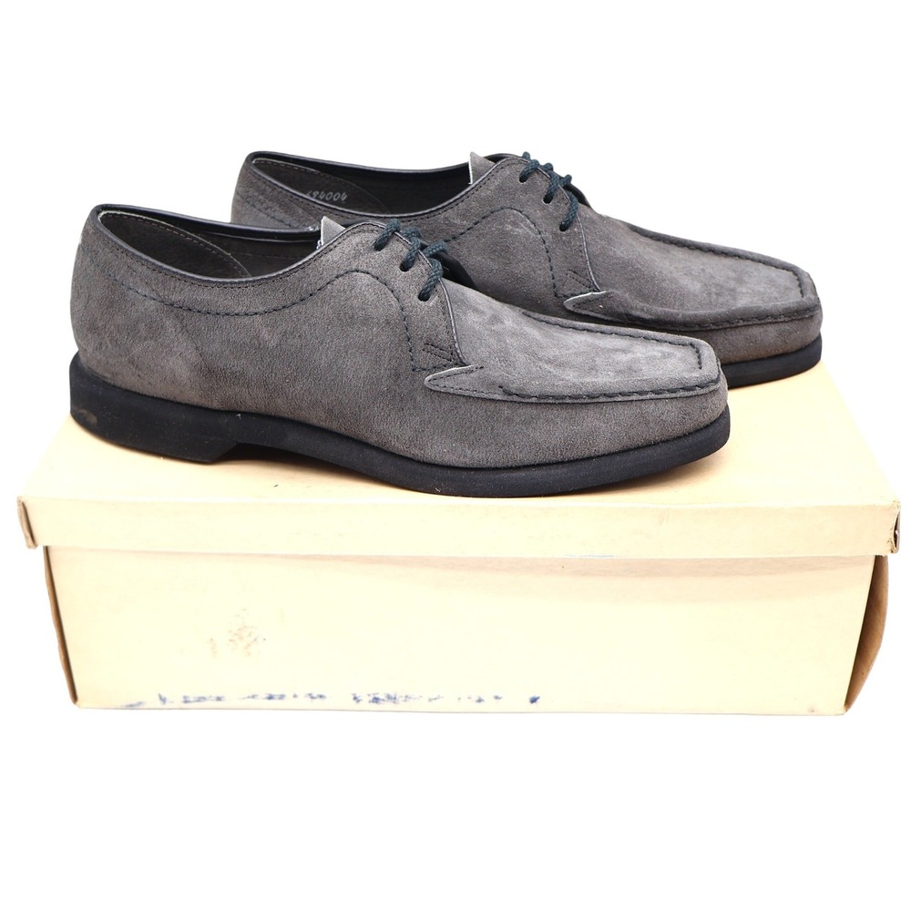 Crestline Oxford Shoes Mens 7 D Vintage Gray Suede Moc Toe Deadstock USA